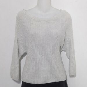 Express Bateau Boat Neck Light Grey Sweater